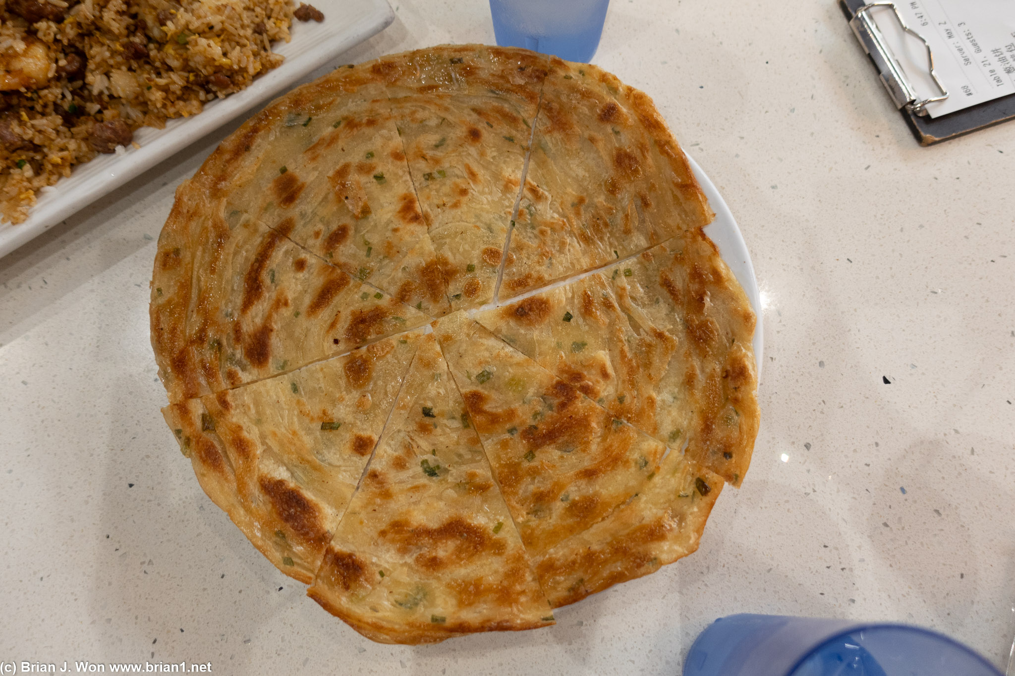 Green onion pancake was pretty plain.