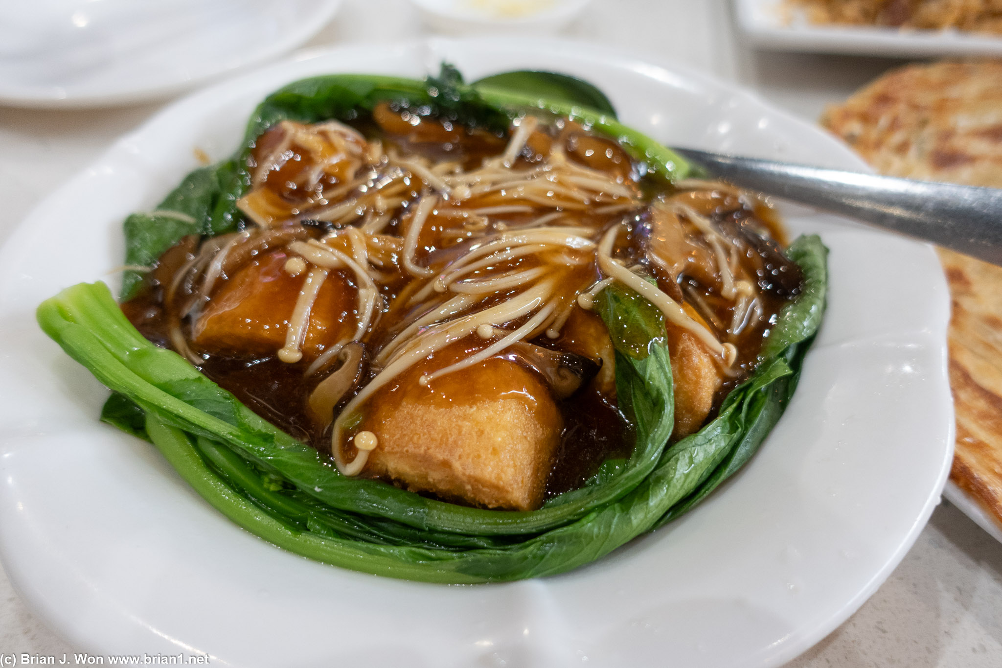 Bean curd, veggies, enoki mushroom were good.