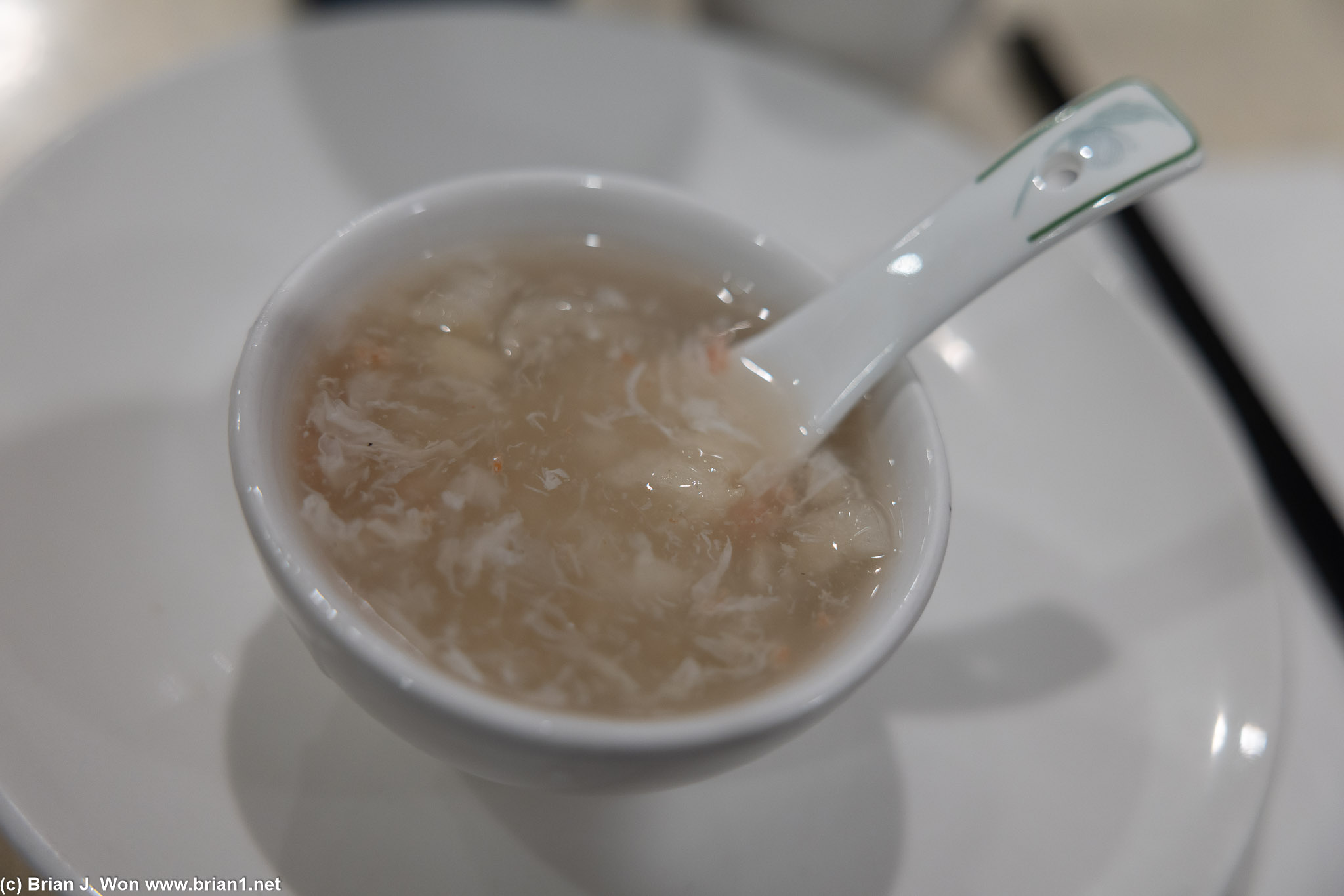 Standard seafood soup at Far East Cafe.