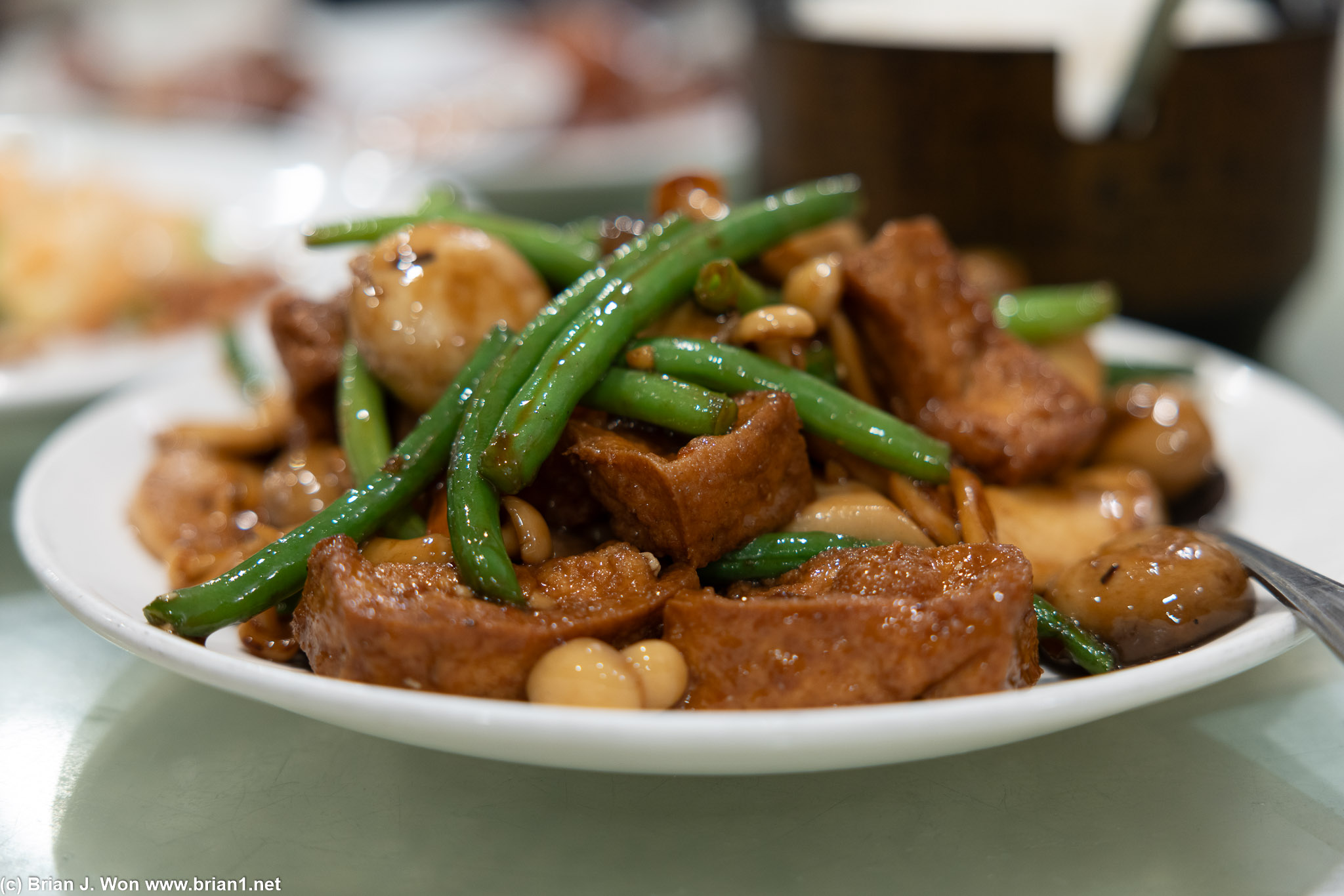 Veggies and bean curd.