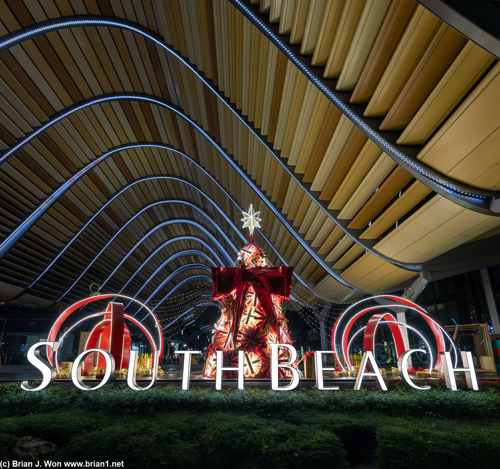 South Beach Towers' Christmas display.