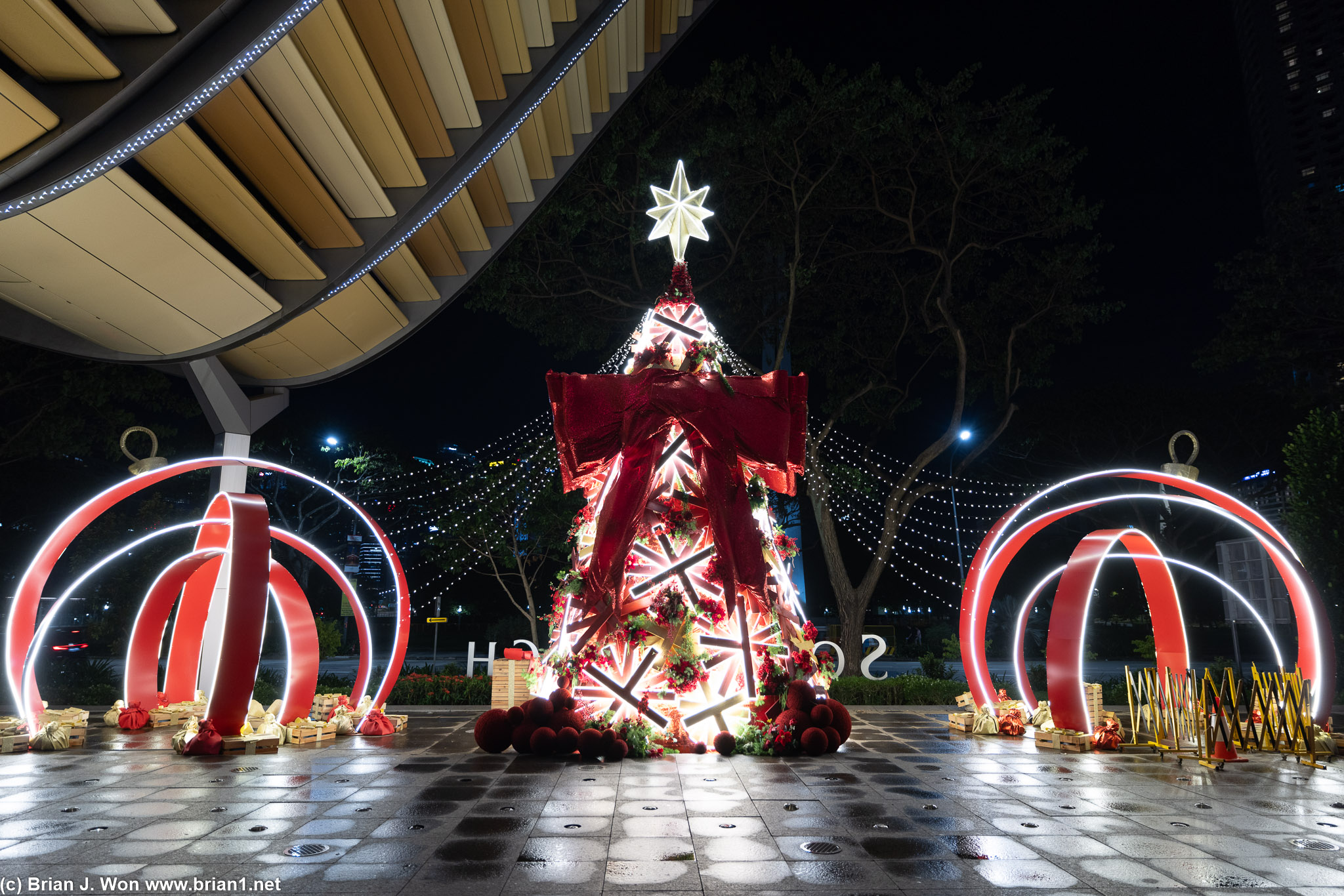 South Beach Towers' Christmas display.