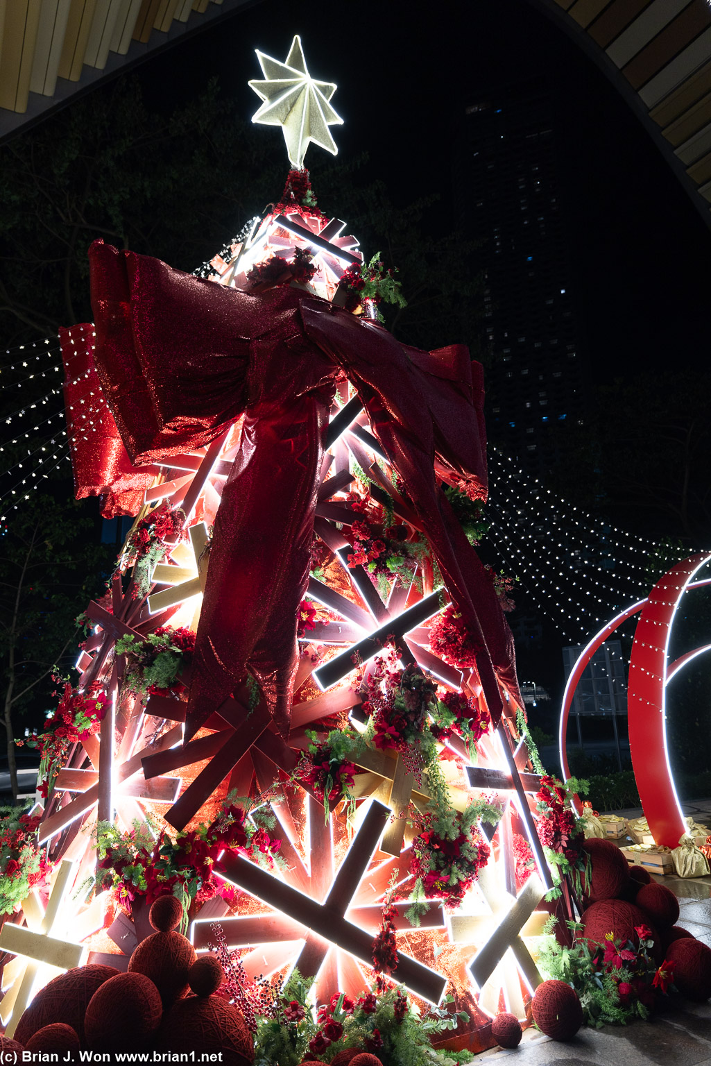 South Beach Towers' Christmas display.