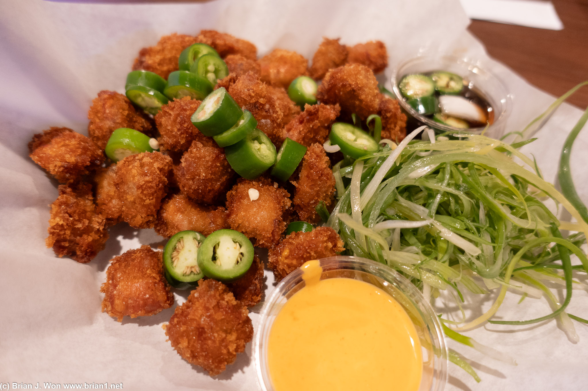 Deep fried intestine was good but that was too much breading.