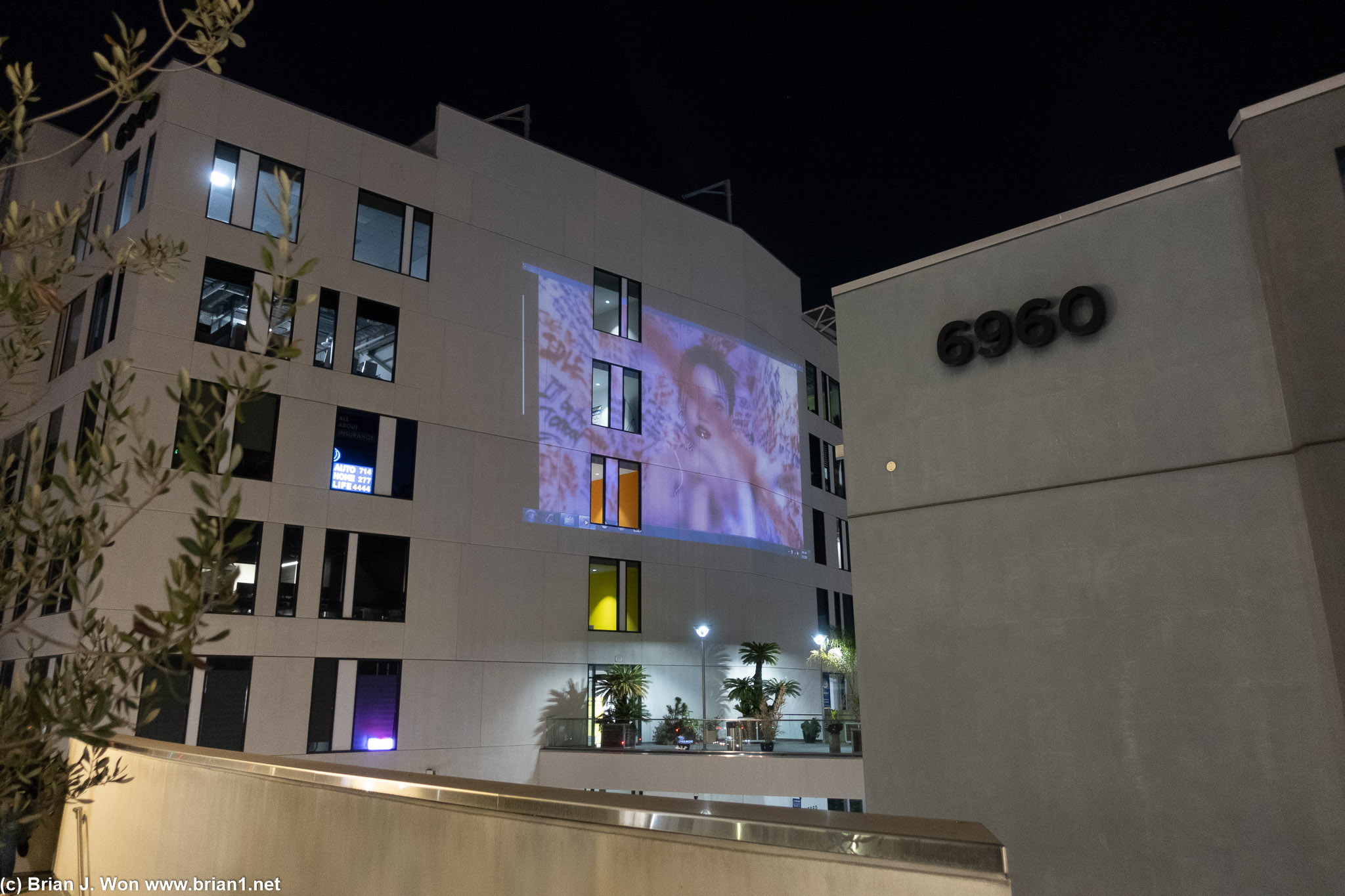 K-pop projected onto neighboring building?