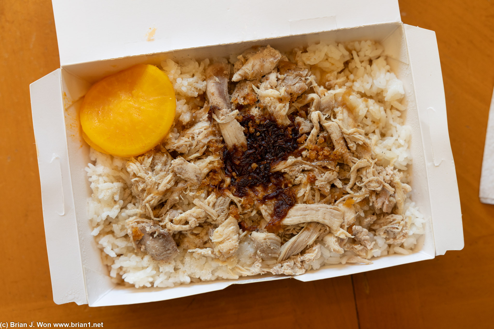 Rice and chicken is surprisingly good.