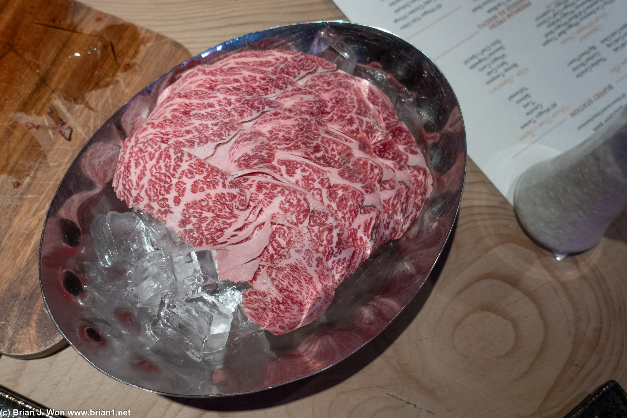 Thin sliced beef for sukiyaki, minus the sukiyaki.