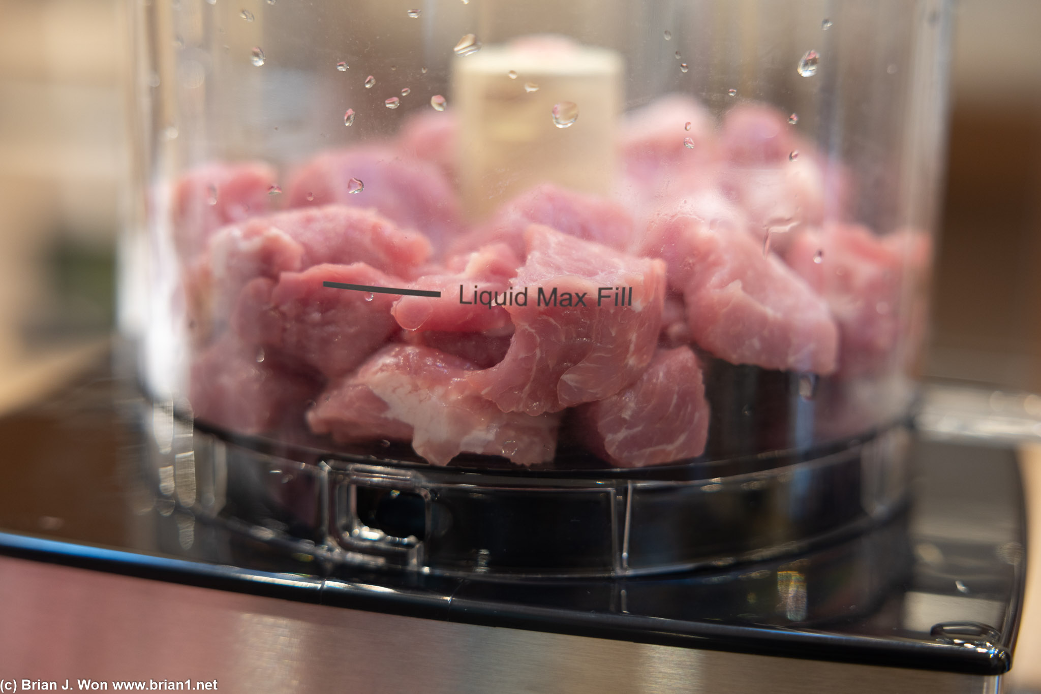 Then food processor it into ground pork.