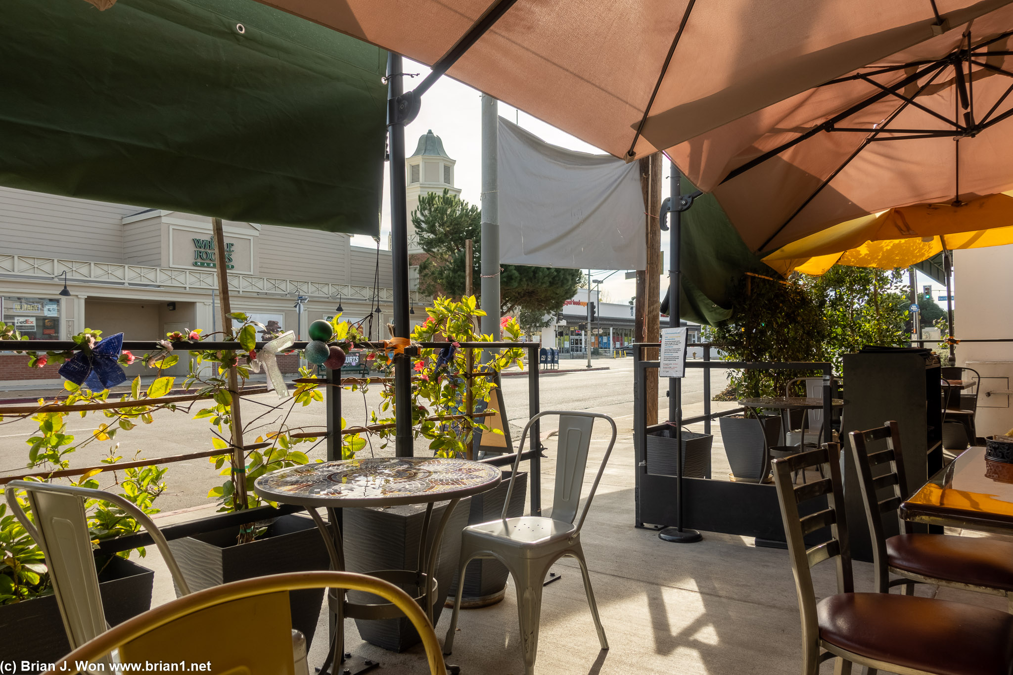 The patio on a warm winter day.