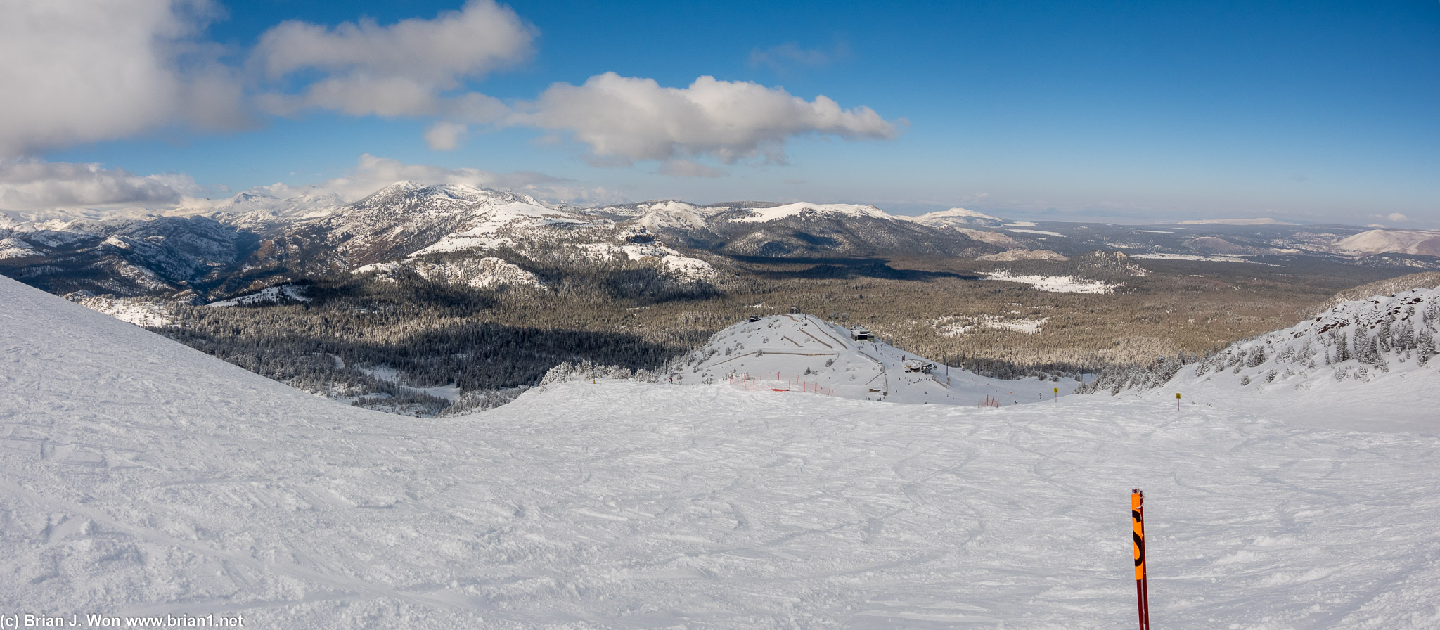 Sunny skies from the bottom of Cornice.