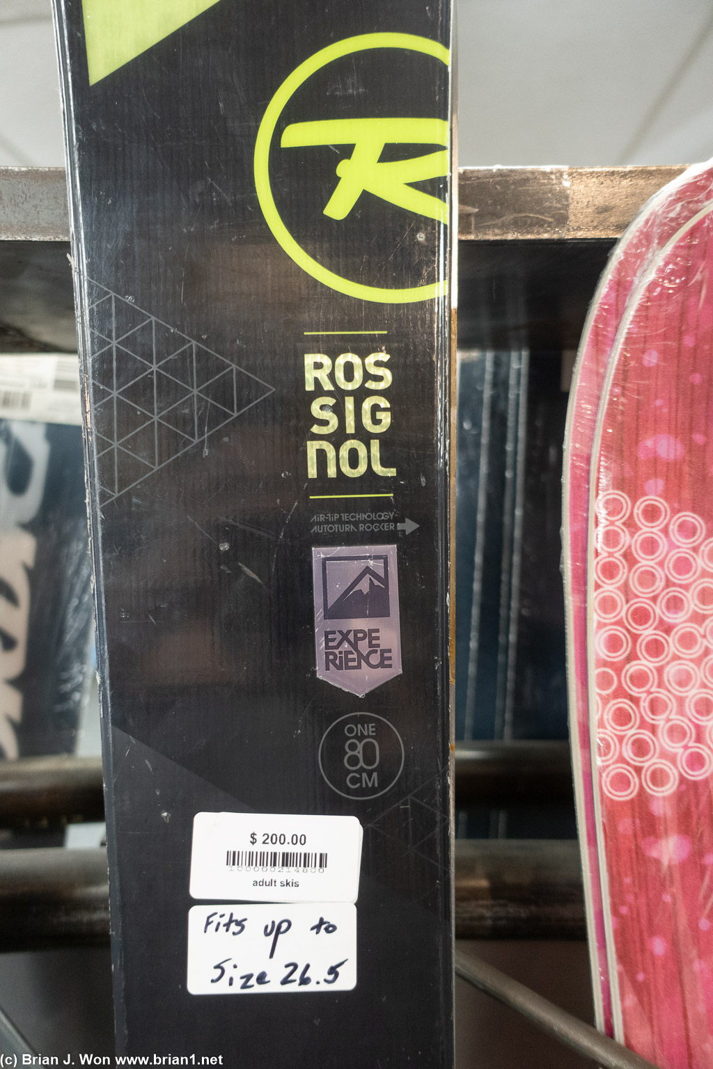 180cm not the shorter ones I have, but $200 for nearly 9 year old skis?