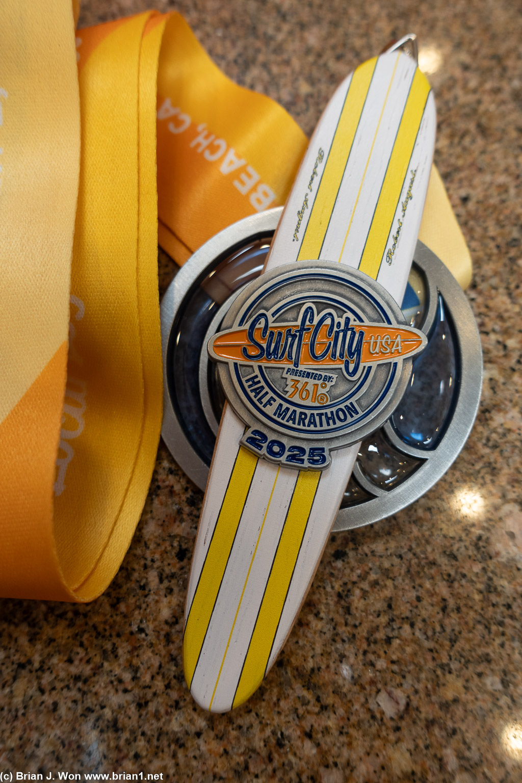 Surf City Half Marathon finisher's medal.