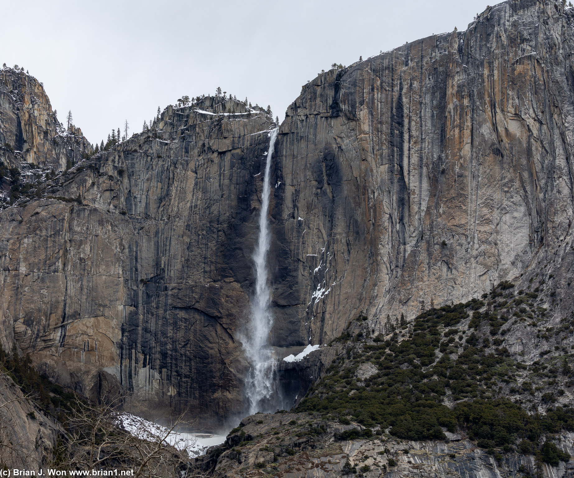 Yosemite Falls as viewed from near Swinging Bridge Picnic Area.