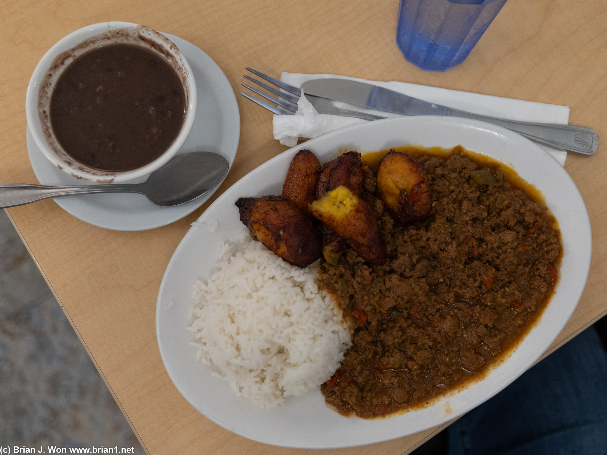 Picadillo, aka ground beef. Was okay.