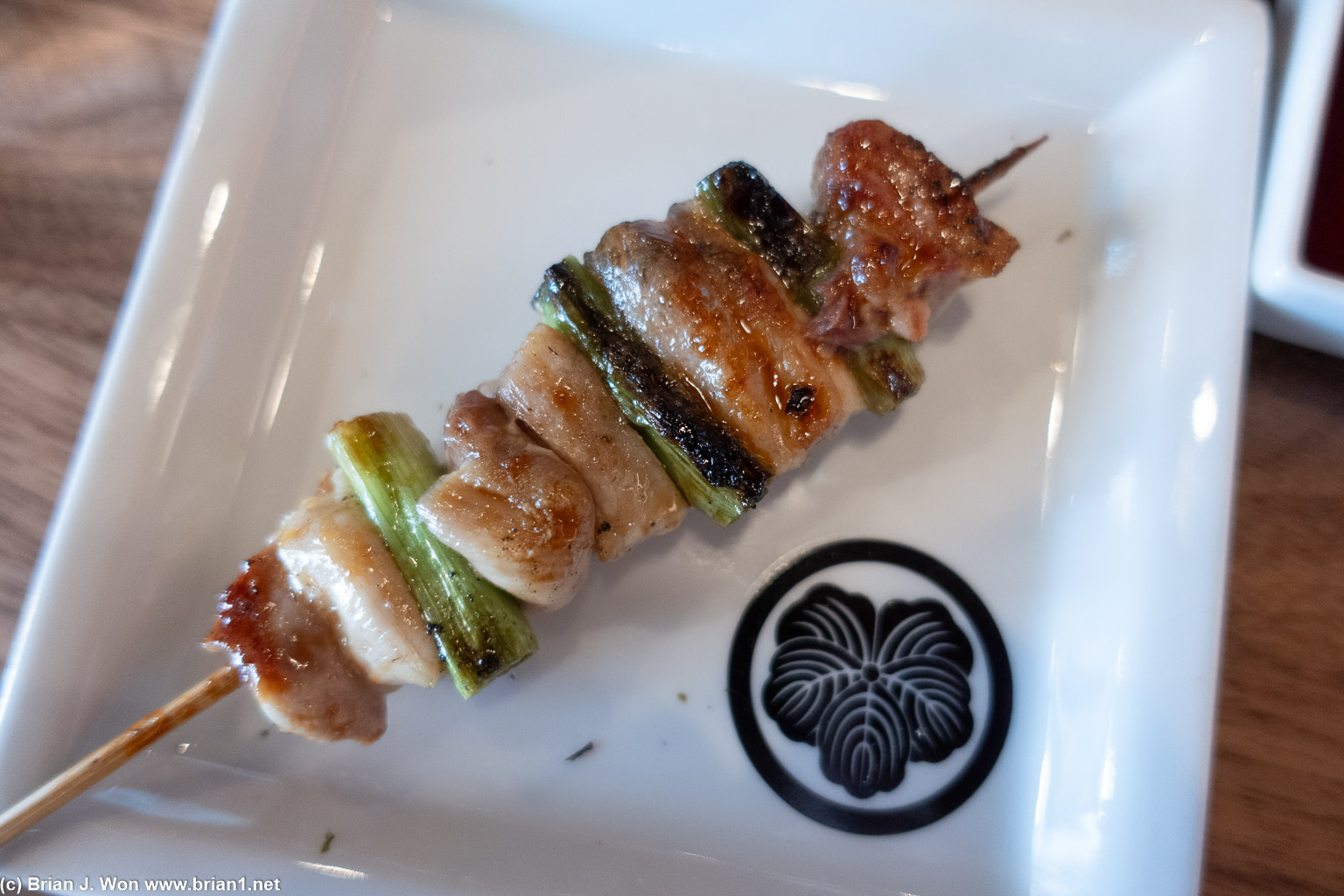 Negima (chicken thigh and green onion) yakitori.