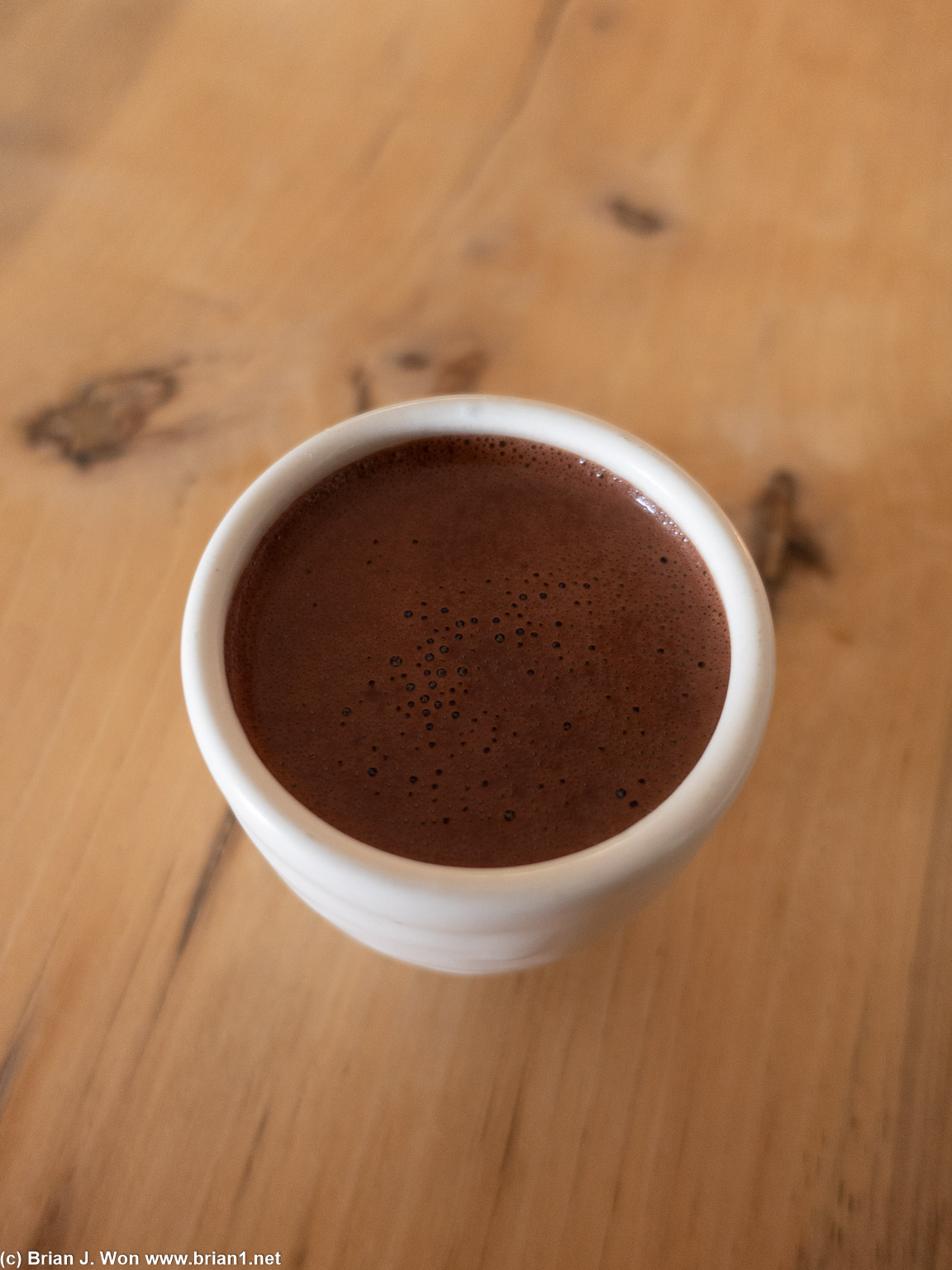 European style hot chocolate, 80%, nearly pure.