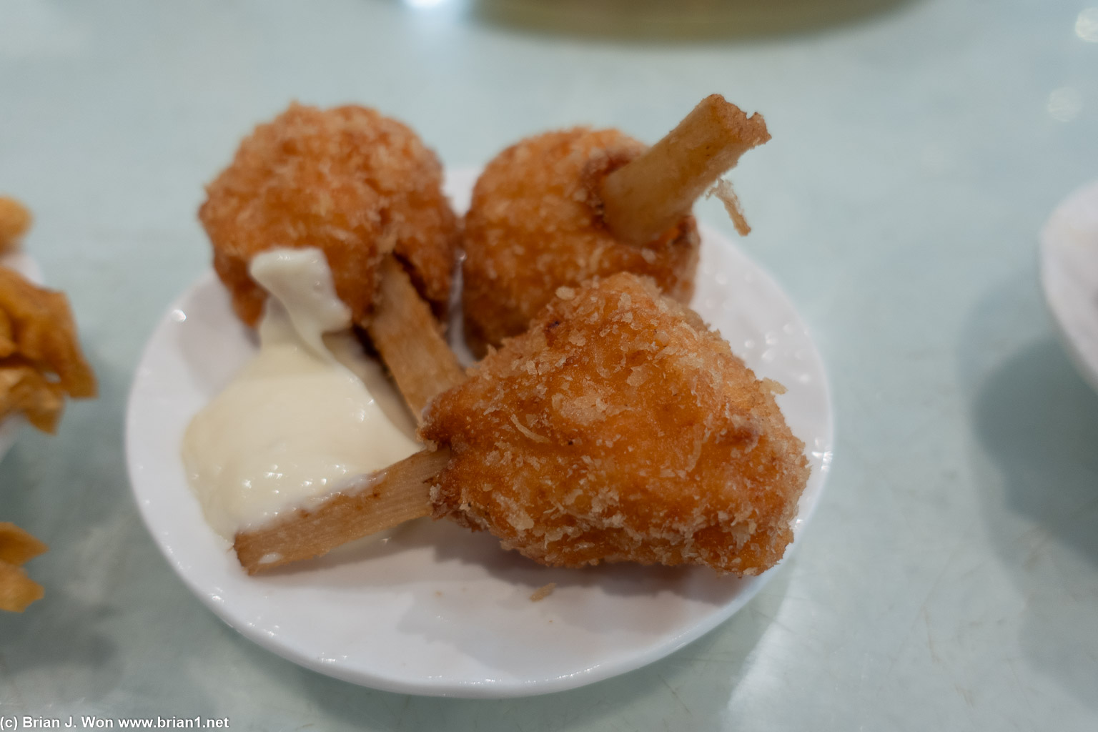 Deep fried shrimp ball.