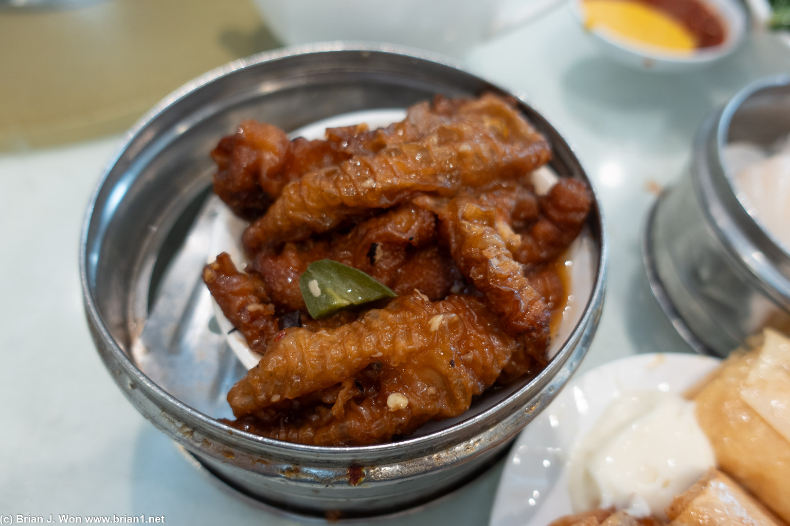 Feng zhao (chicken feet), aka cartilage and chicken skin.