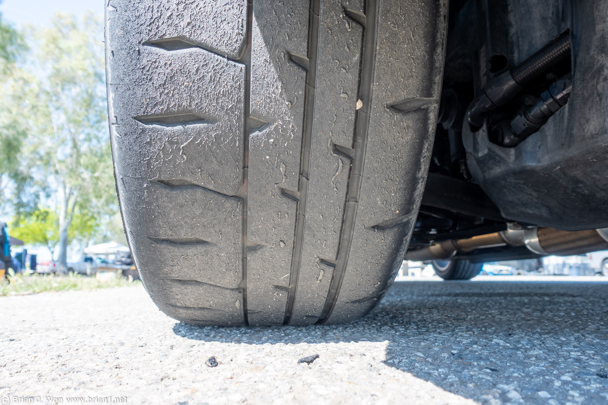 Passenger front tire after one session.