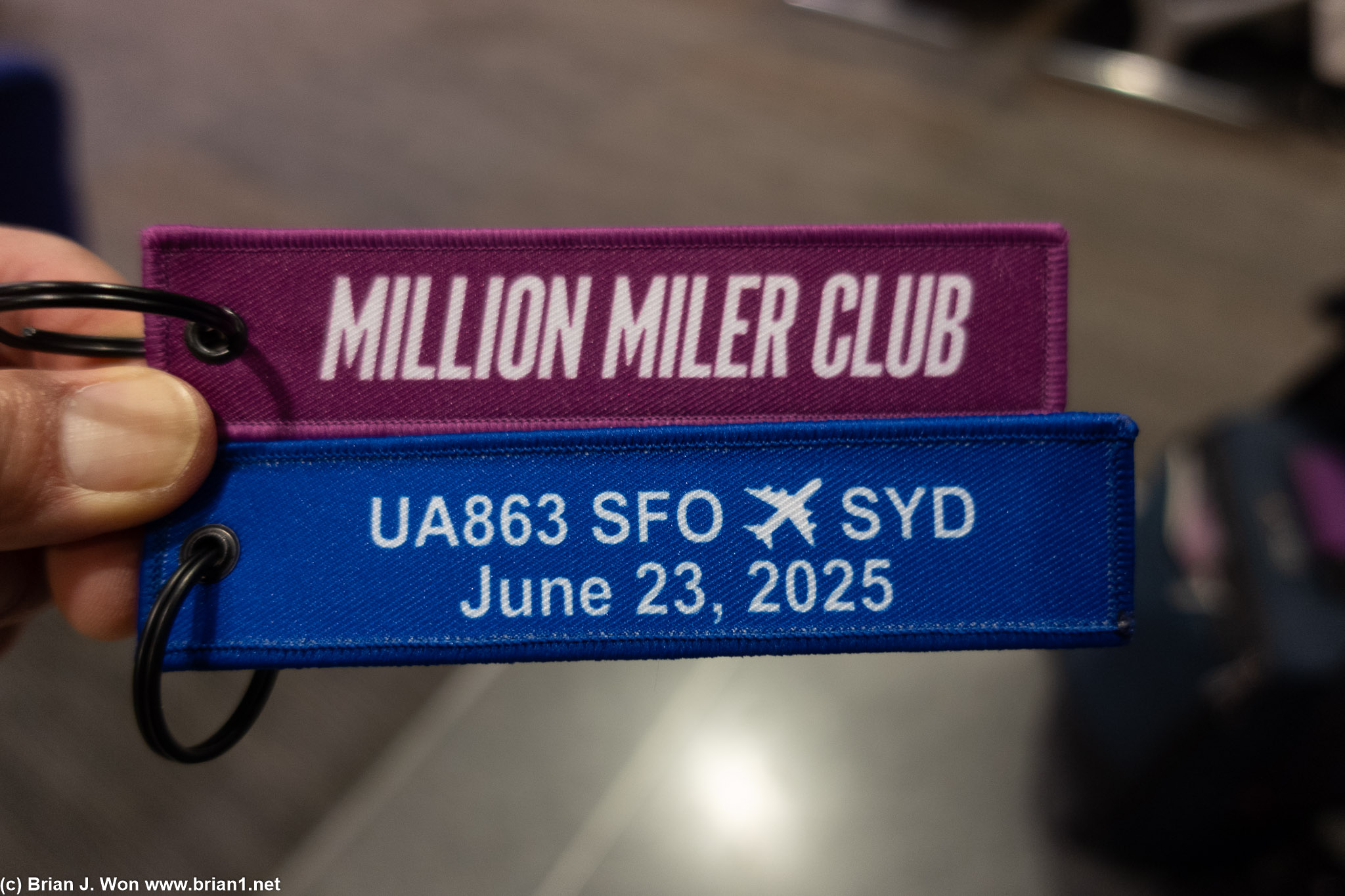 Carl's luggage tags/keychains.