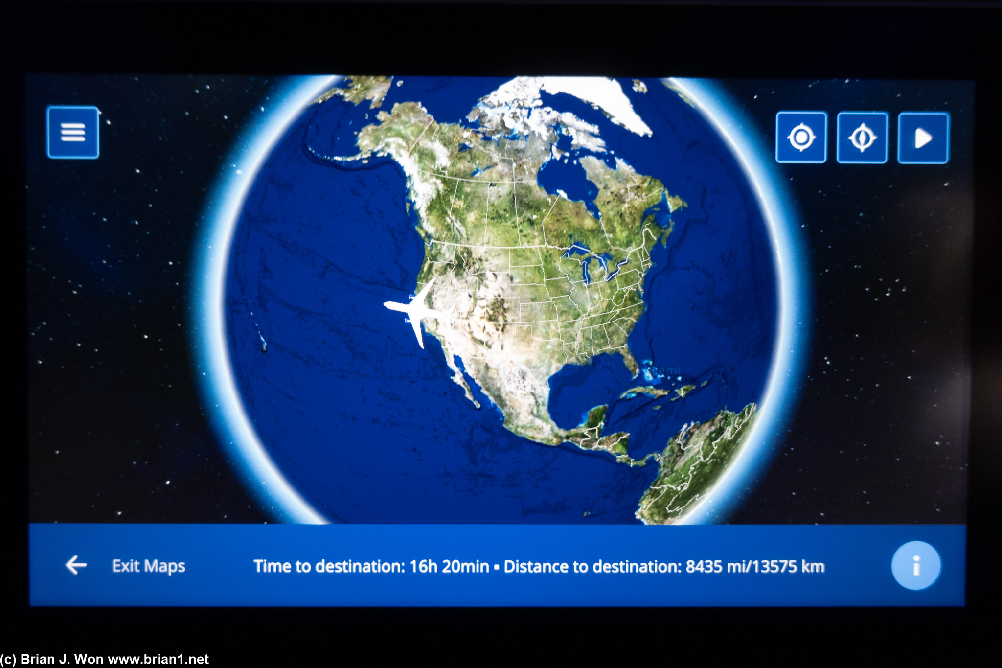 16hr 20 min to go (predicted). 16hr 14min flight time (actual), 8,445 miles (great circle).