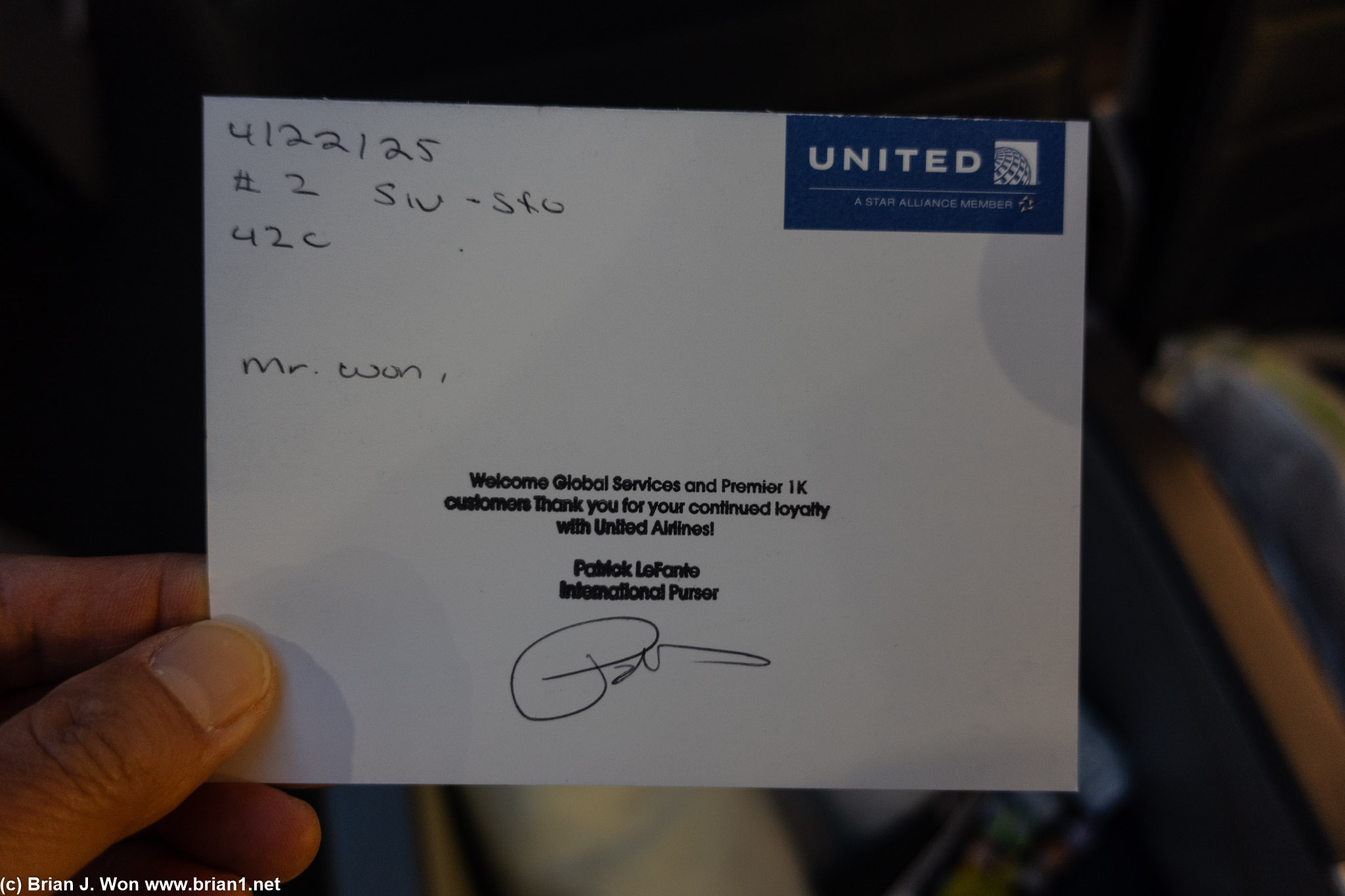 Purser Patrick has a stamp!