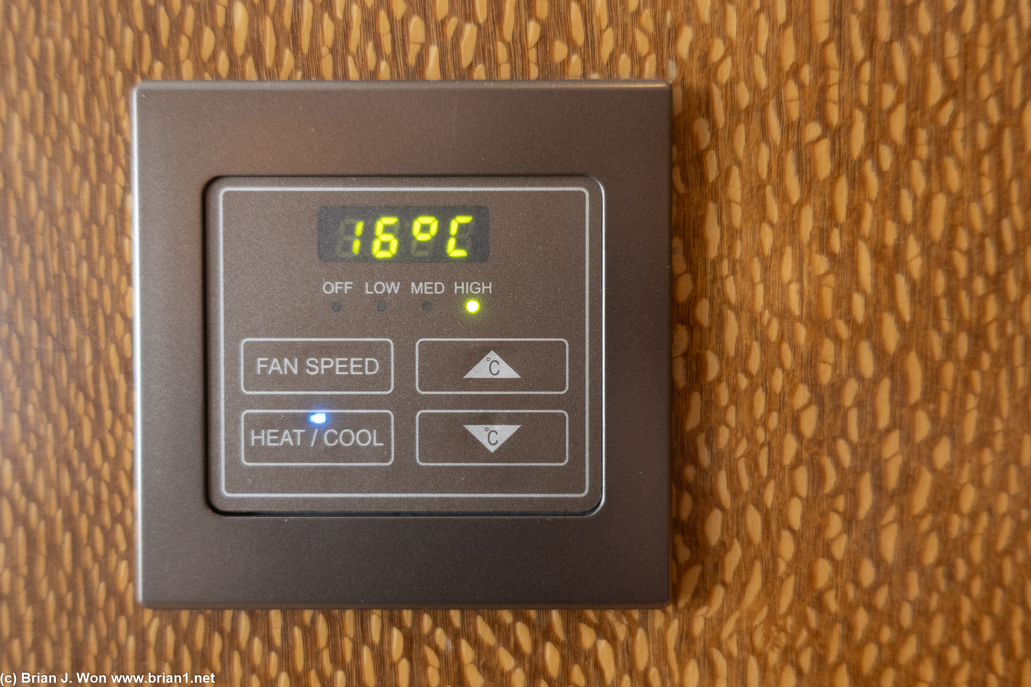 Thermostat goes all the way down to 16C/61F.