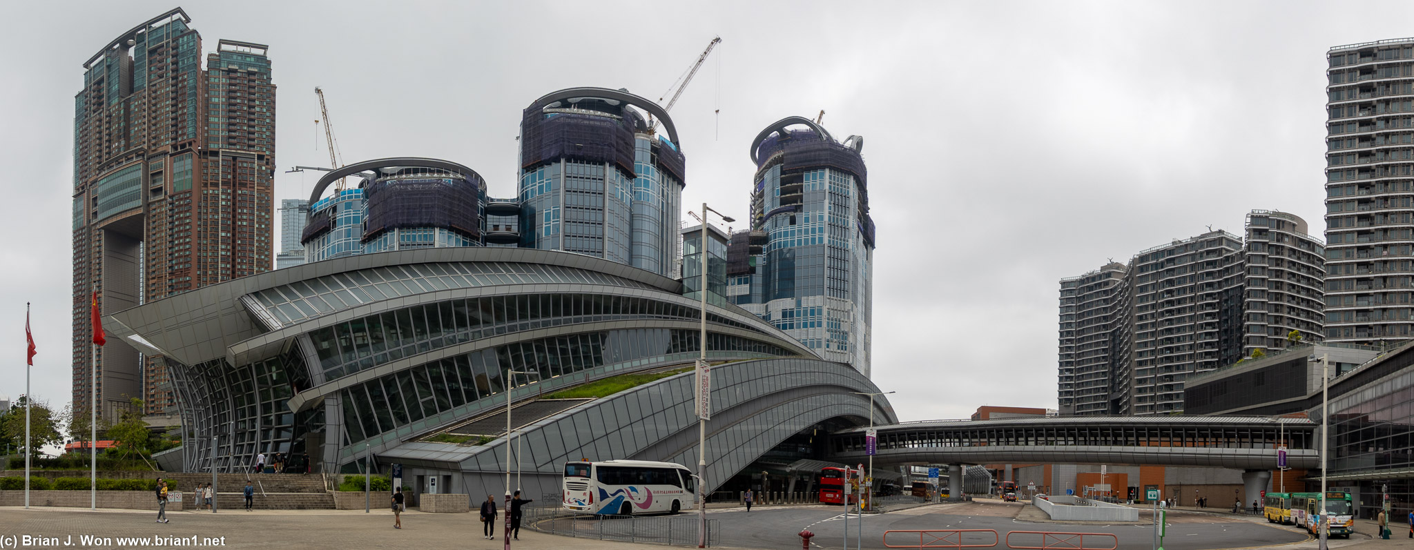 West Kowloon Terminus is massive. Combined with MTR stations on each side, it's almost three straight blocks dedicated to rail transport.