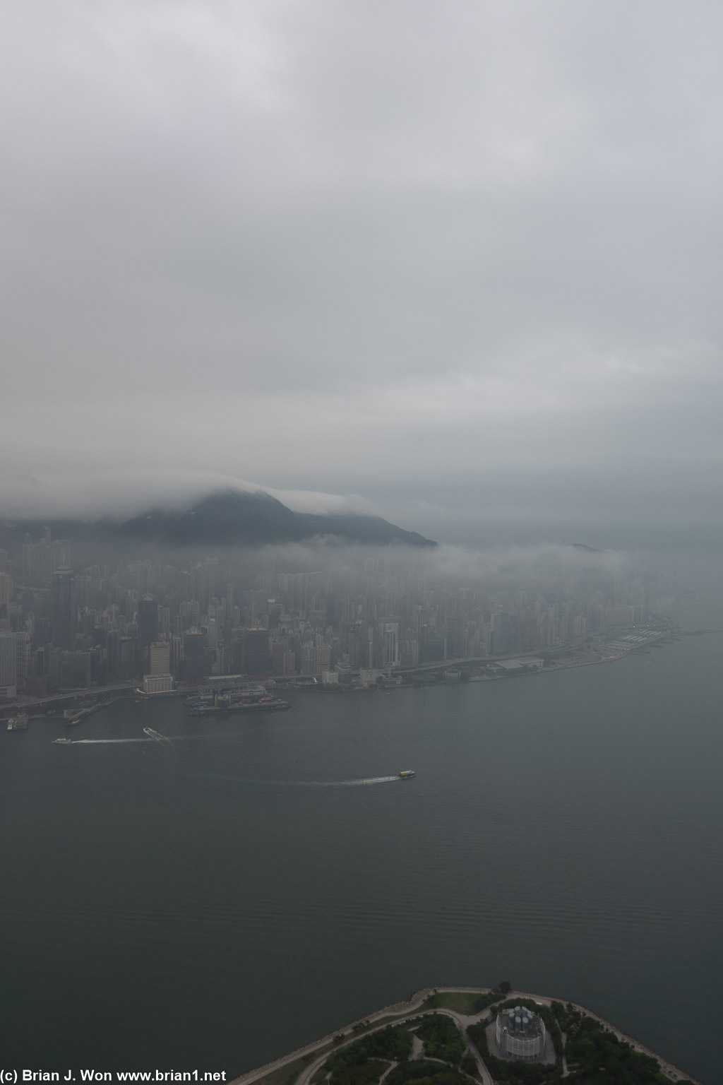 Fog momentarily lifted a bit last night and again right before leaving.