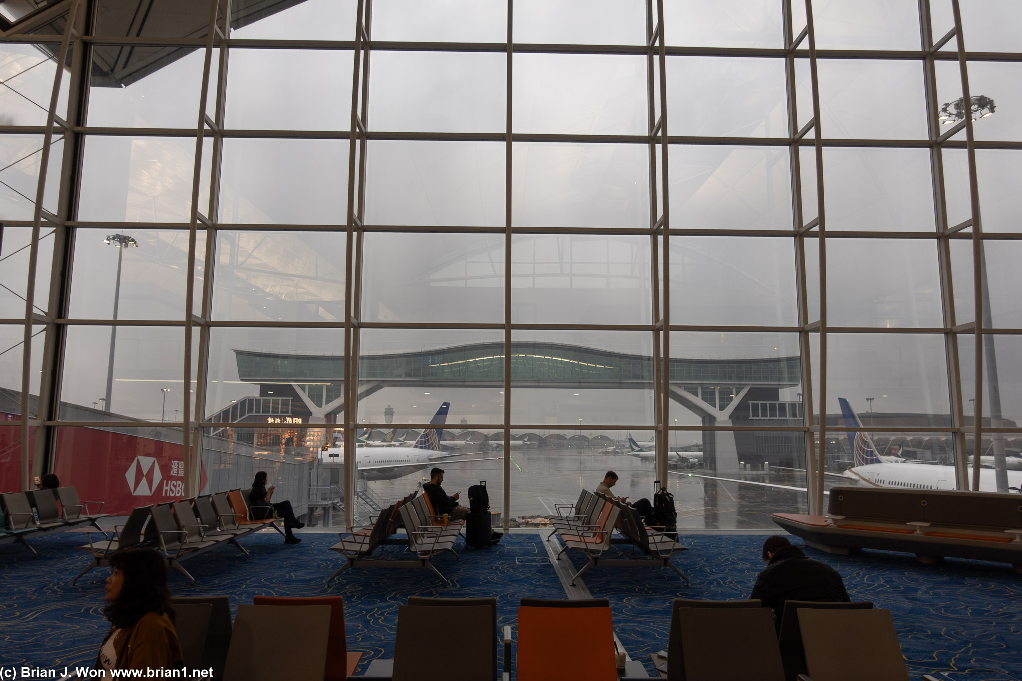 The not-quite-new Sky Bridge, connecting to Satellite Concourse 1.