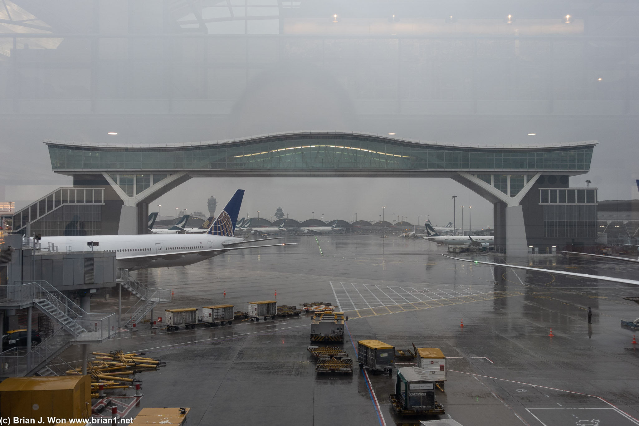 The not-quite-new Sky Bridge, connecting to Satellite Concourse 1.