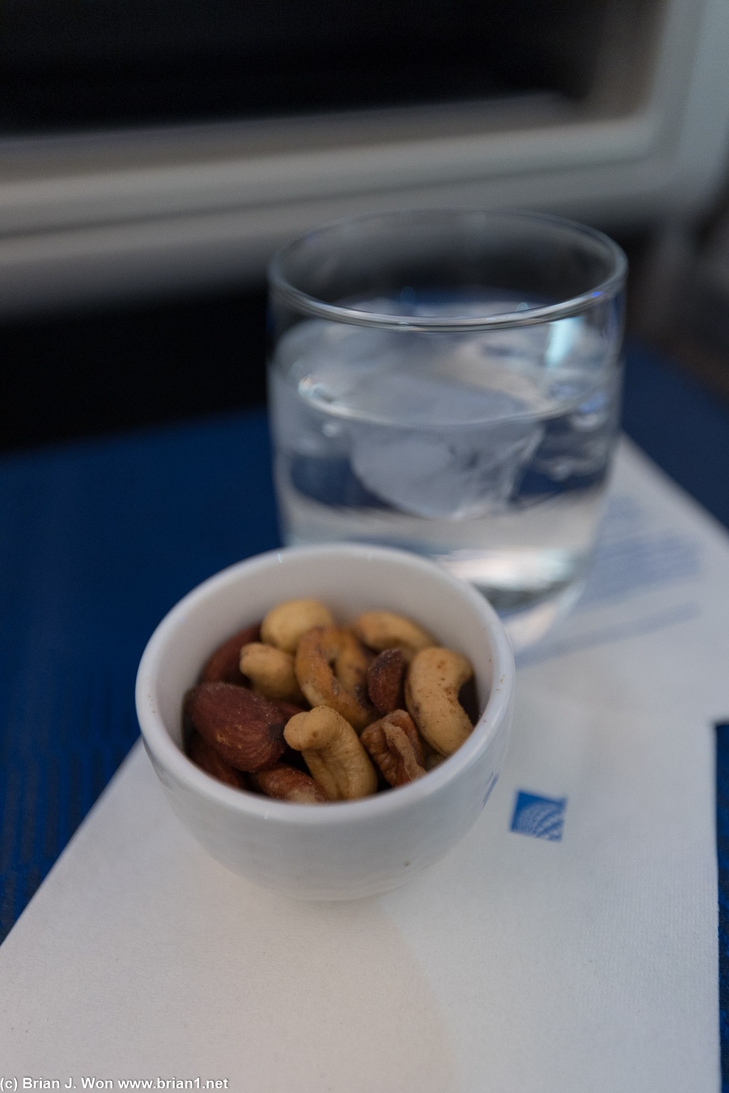Warm nuts and pretzels.