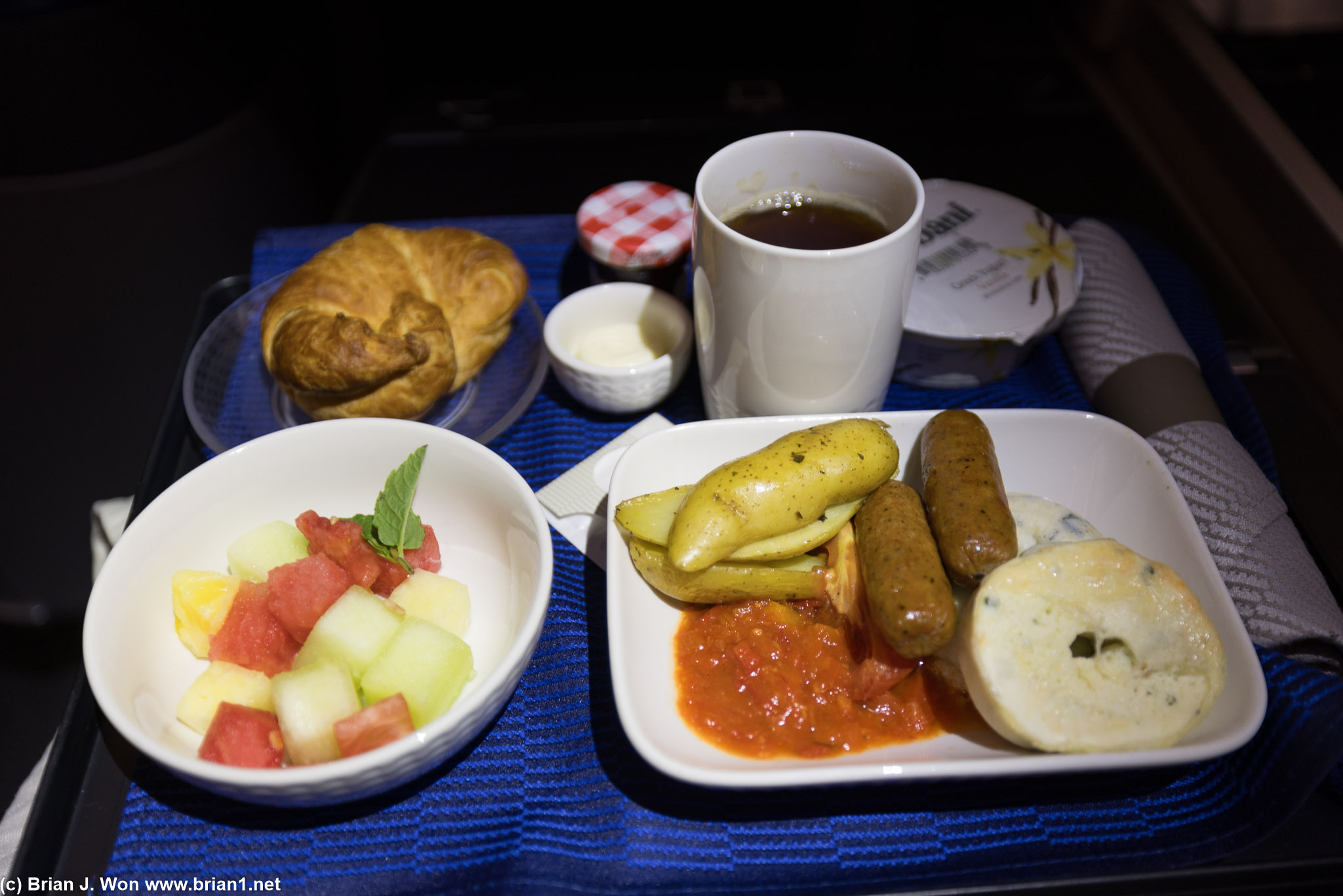 Egg bites, potatoes, and chicken sausage pre-arrival meal is... fine?