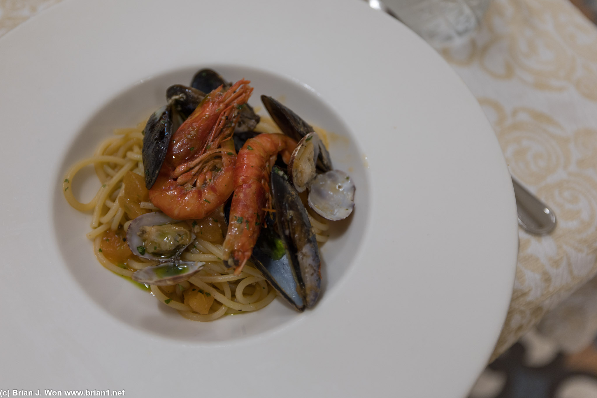Seafood pasta is excellent. Probably the best meal we had on the whole trip.