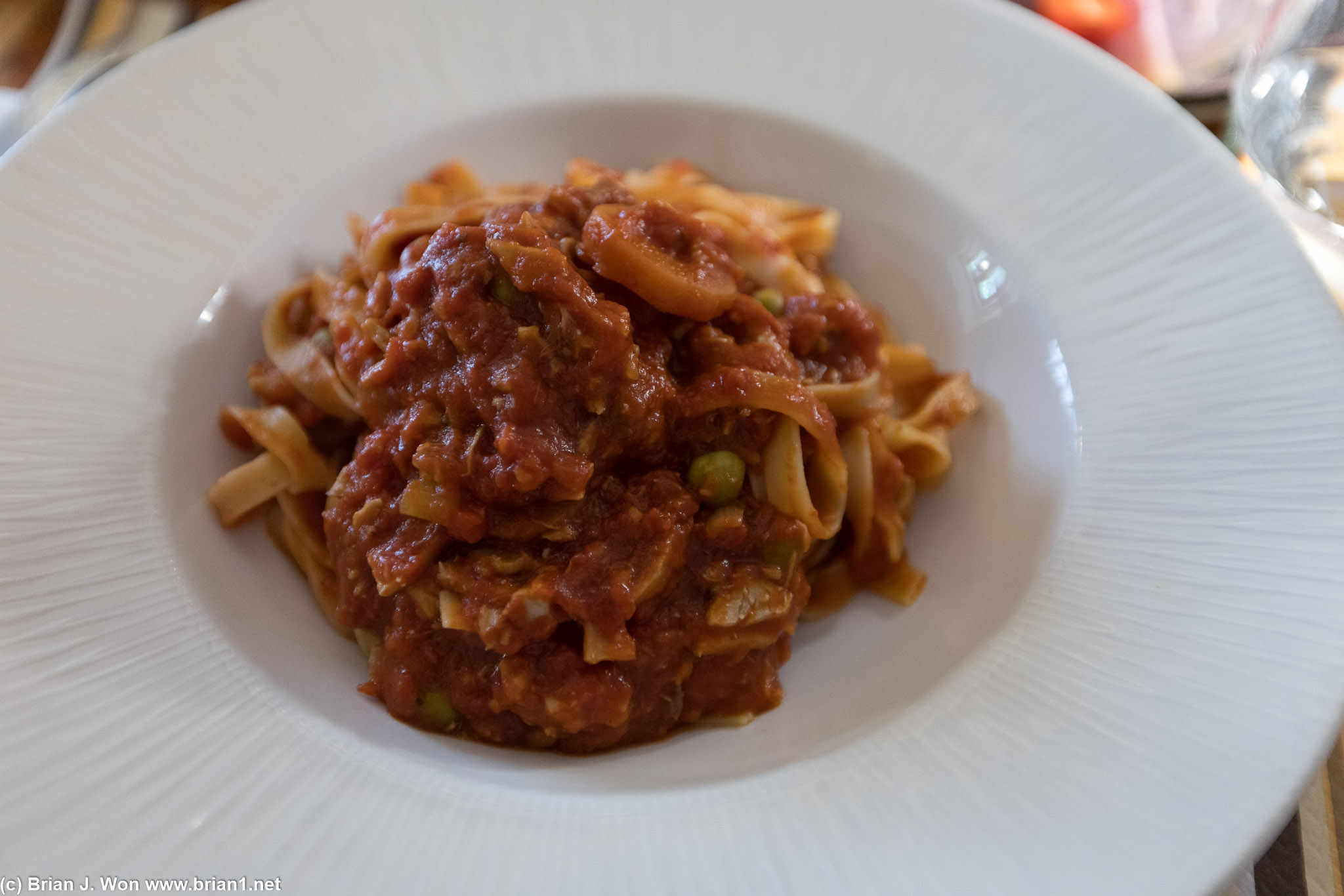 Pasta was okay.