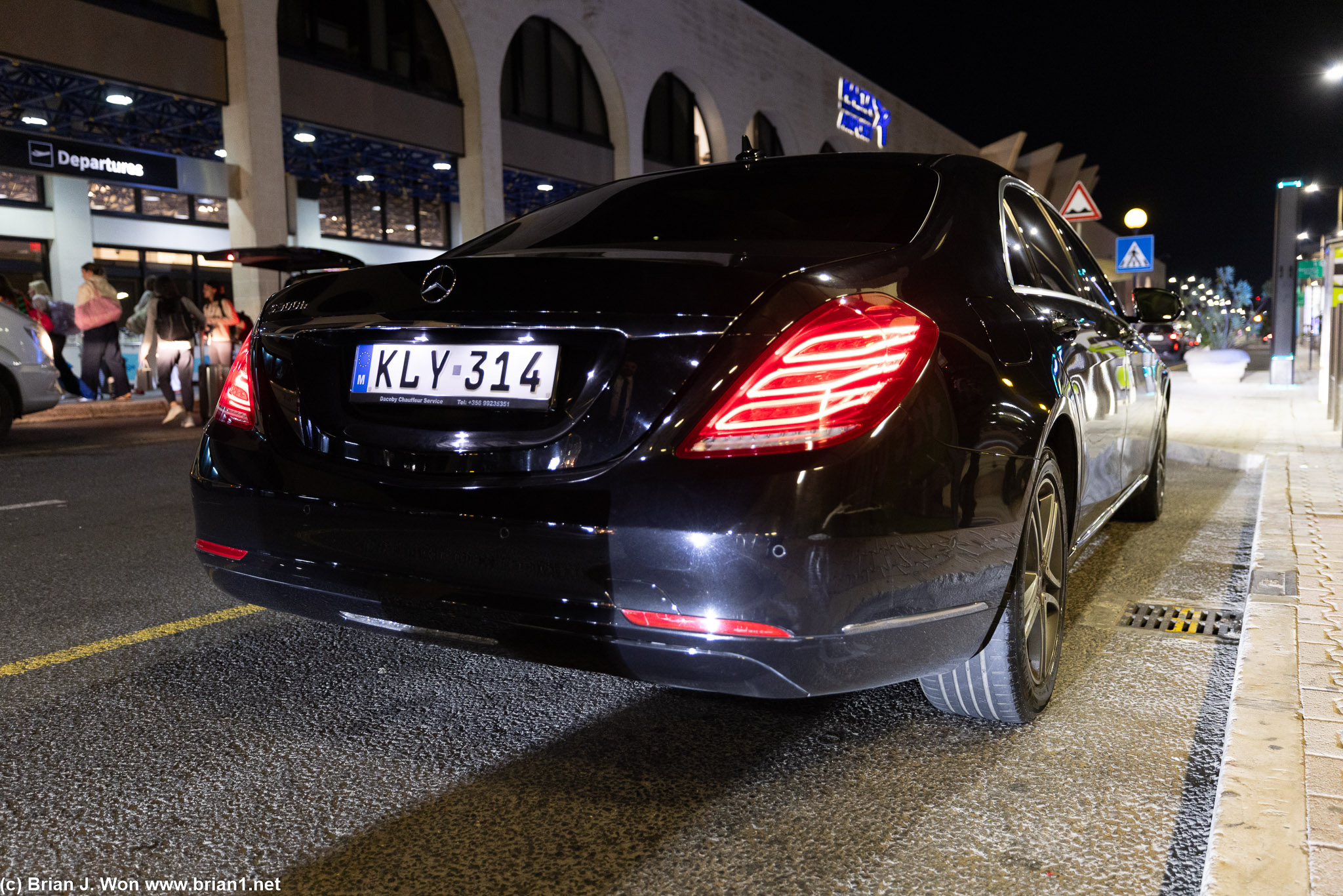 Westin Dragonara had a Mercedes S-class drop us off at the airport.