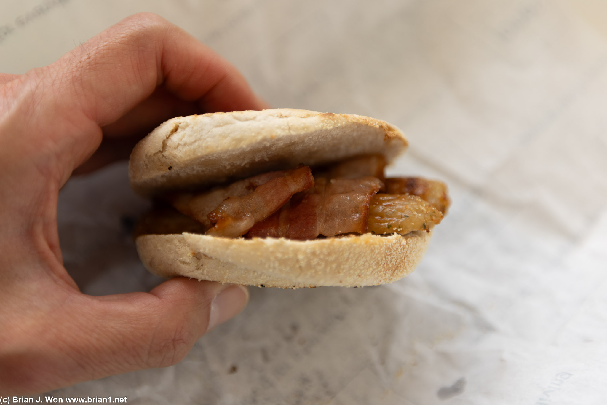 Breakfast sandwich.