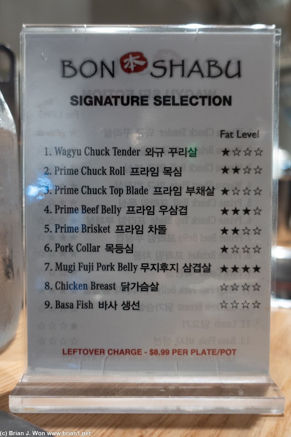 Cheaper menu.
