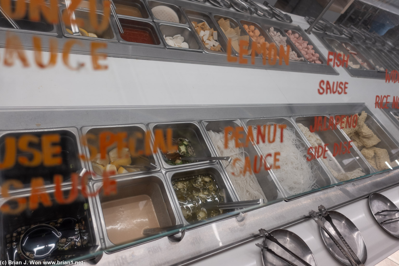 Sauces and noodles.