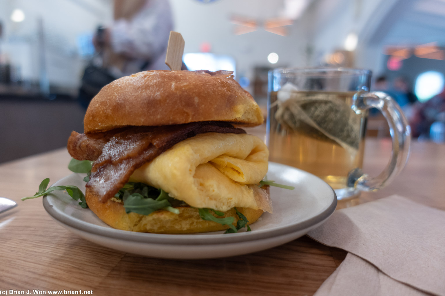Breakfast sandwich is massive.