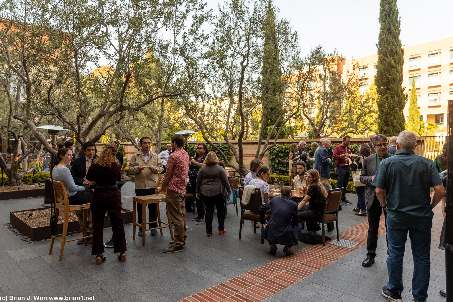 On the patio.