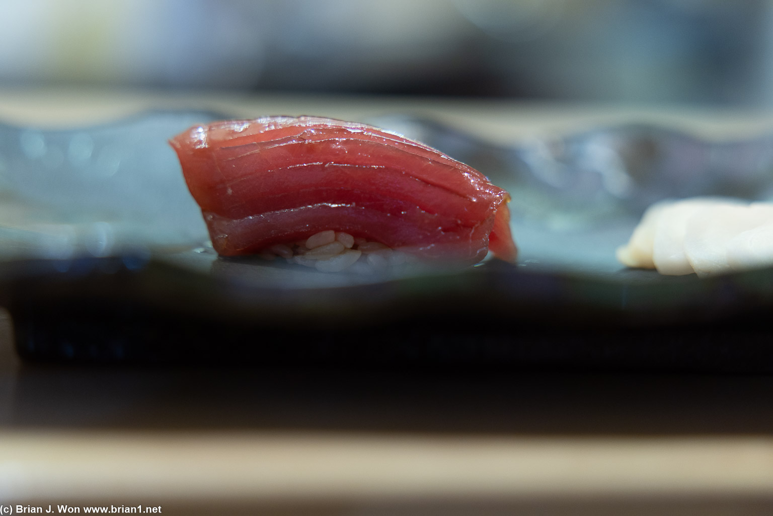 Akami zuke (bluefin tuna from Japan).