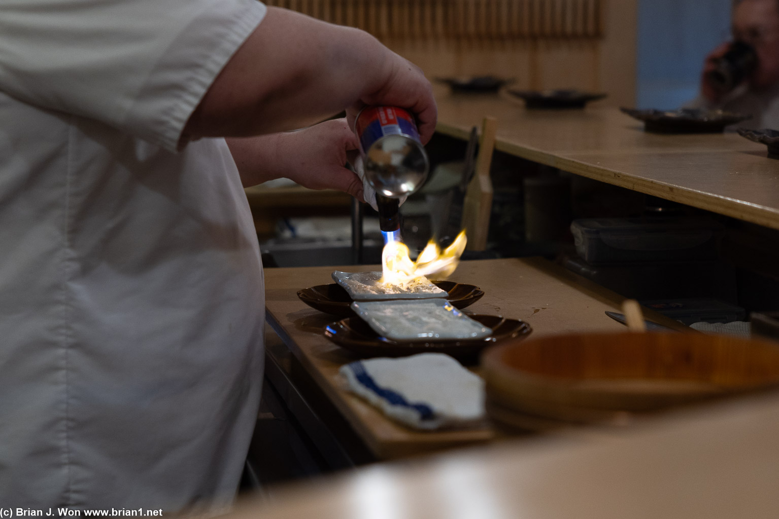 Torching with charcoal.