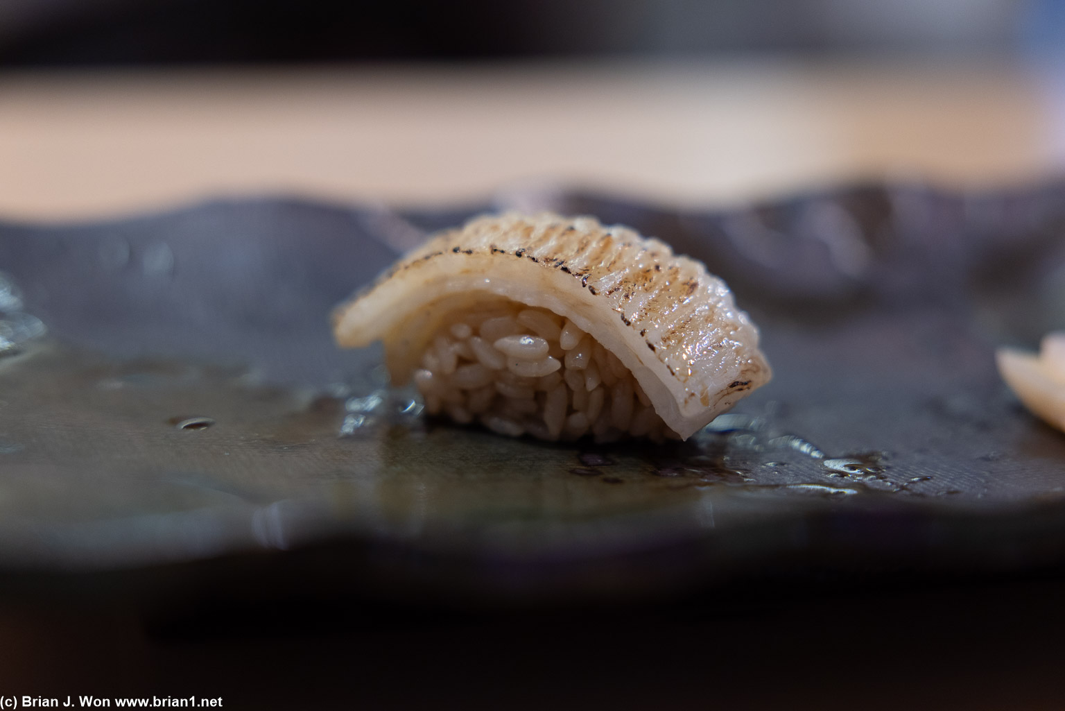 Aburi engawa (seared flounder fin).