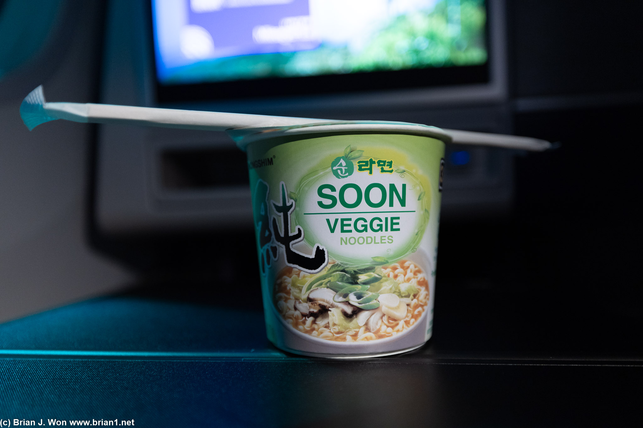 More cup noodle for mid-flight snack.