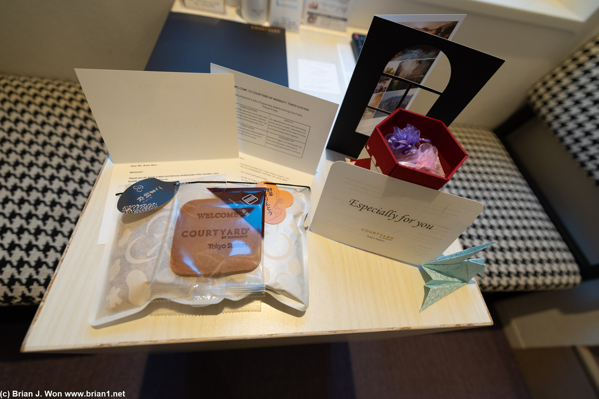 Welcome gifts.