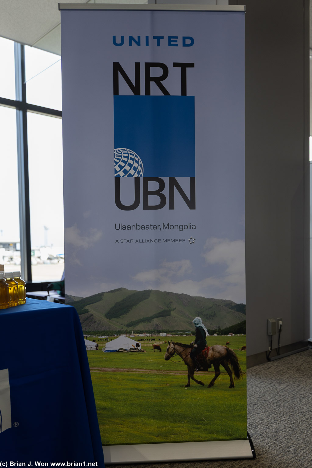 NRT-UBN flight signage.
