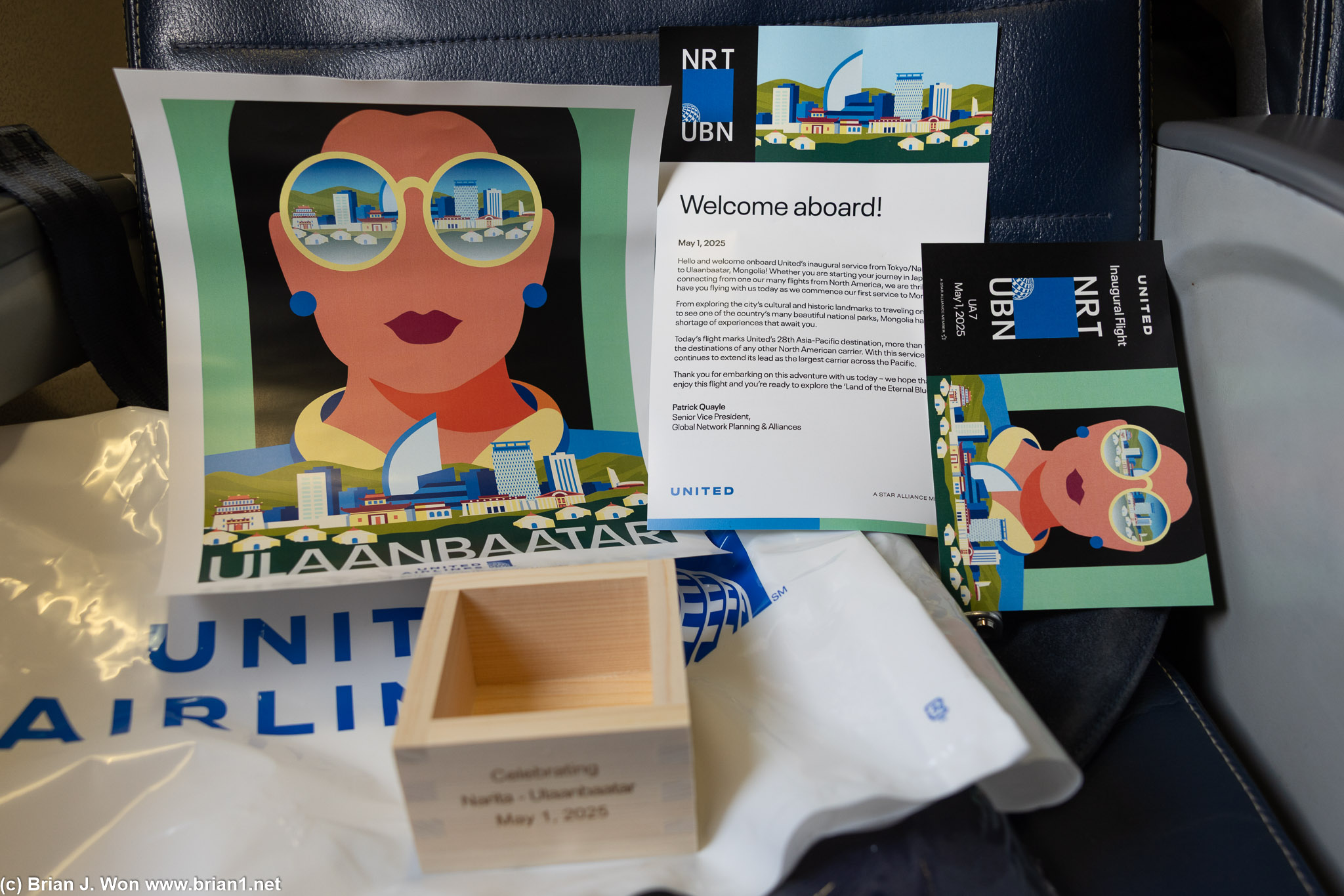 Swag for the rest of the plane (forgot my flag pin somewhere).