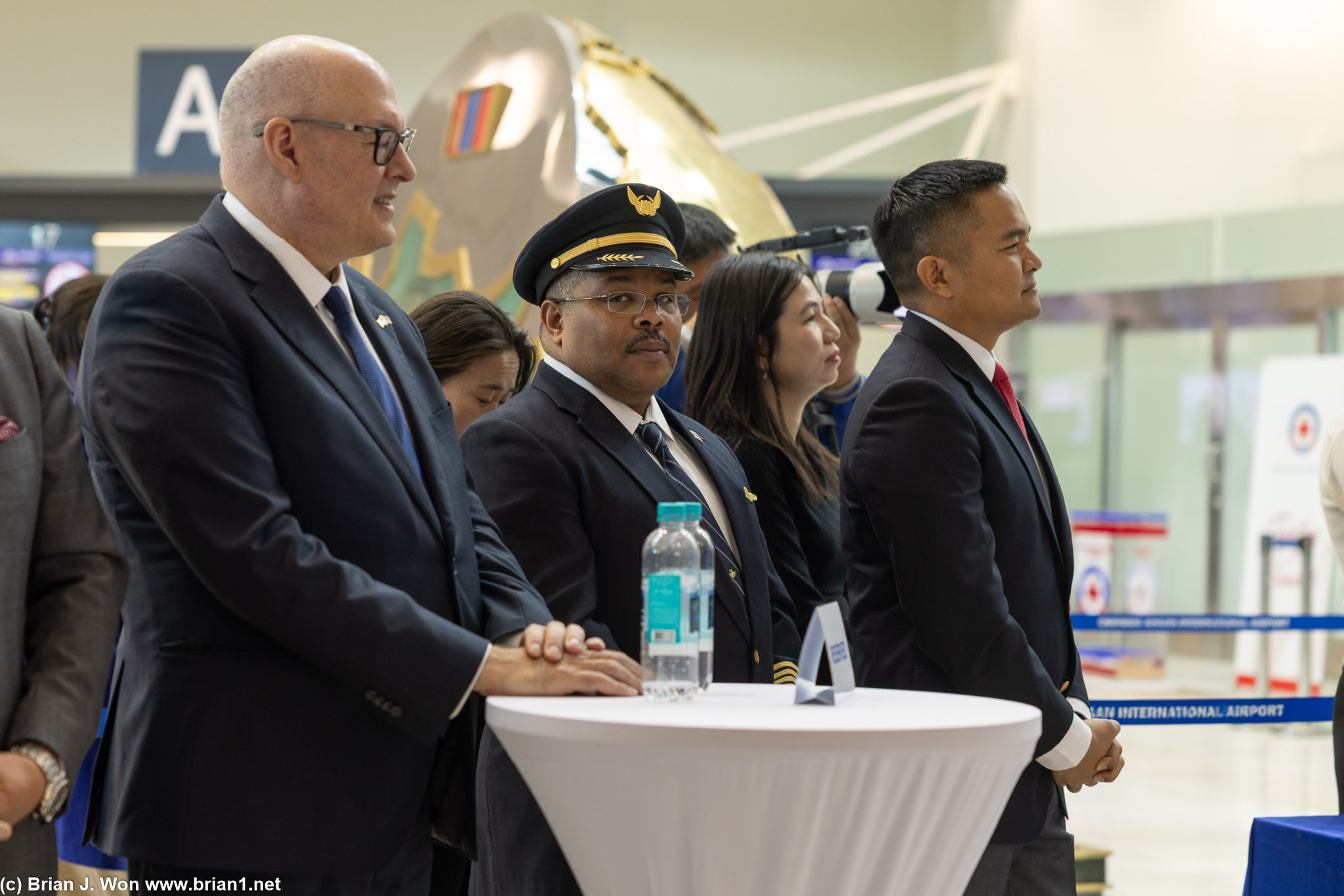 Captain Lee next to Ambassador Buangan.