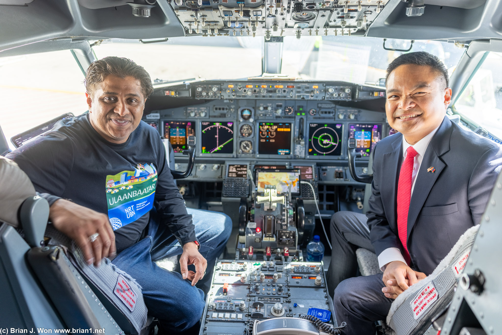 Fazal's cockpit photo with Ambassador Buangan.